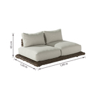 Sofá para Jardim 2 Lugares 65x195x124cm Alumínio e Fibra Sintética Bege Maya Naterial