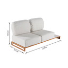 Sofá para Jardim 2 Lugares 60x177x74cm Lado Direto Alumínio Branco Memphis Naterial
