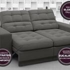 Sofá Jobim 1,70m Assento Retrátil E Reclinável Velosuede Cinz