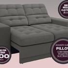 Sofá Jobim 1,70m Assento Retrátil E Reclinável Velosuede Cinz