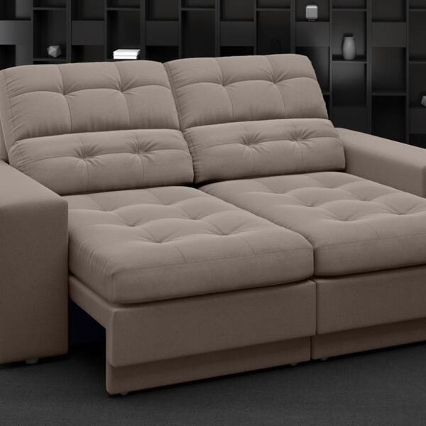 Sofá Jobim 1,70m Assento Retrátil E Reclinável Velosuede Marr