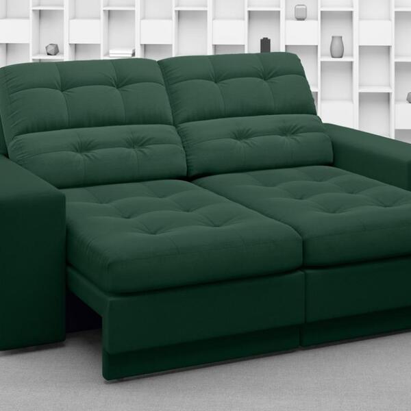 Sofá Jobim 1,70m Assento Retrátil E Reclinável Velosuede Roya