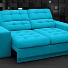 Sofá Jobim 1,70m Assento Retrátil E Reclinável Velosuede Turq