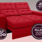 Sofá Jobim 1,70m Assento Retrátil E Reclinável Velosuede Verm