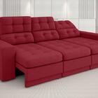 Sofá Jobim 2,05m Assento Retrátil E Reclinável Velosuede Verm