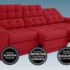 Sofá Jobim 2,05m Assento Retrátil E Reclinável Velosuede Verm