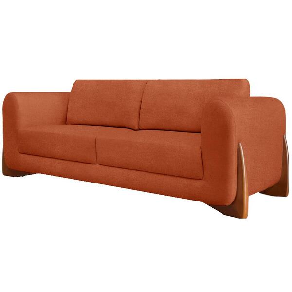 Sofa Jolie 2 Lugares 160cm Pes Boomerang Linho Boucle Ezz