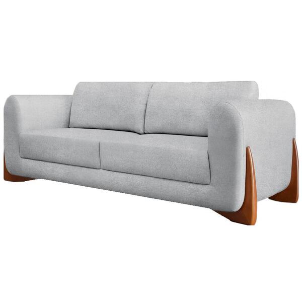 Sofa Jolie 2 Lugares 160cm Pes Boomerang Linho Boucle Ezz