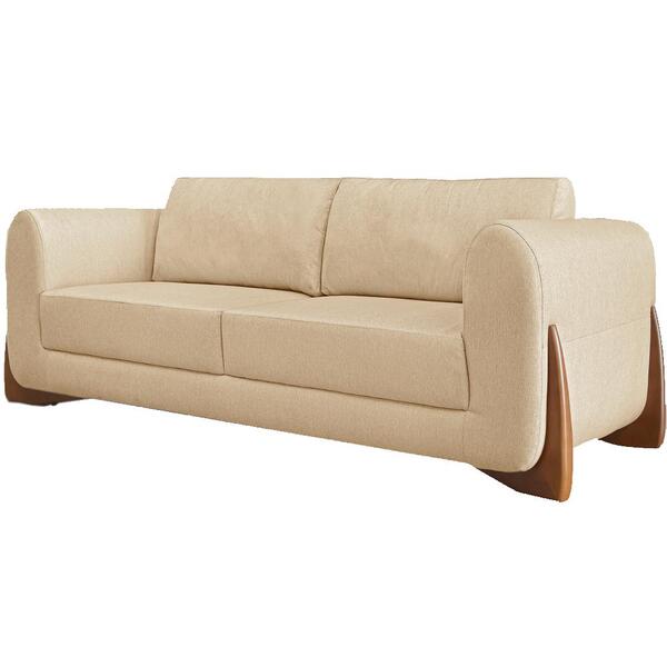 Sofa Jolie 3 Lugares 200cm Pes Boomerang Linho 213 Ezz