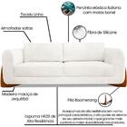 Sofa Jolie 3 Lugares 200cm Pes Boomerang Linho Boucle Ezz