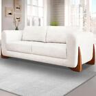 Sofa Jolie 3 Lugares 200cm Pes Boomerang Linho Boucle Ezz
