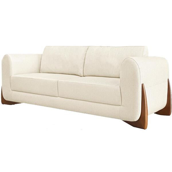 Sofa Jolie 3 Lugares 220cm Pes Boomerang Linho 214 Ezz
