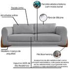 Sofa Jolie 3 Lugares 220cm Pes Boomerang Linho 214 Ezz