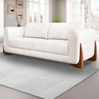 Sofa Jolie 3 Lugares 220cm Pes Boomerang Linho Boucle Ezz
