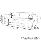 Sofa Jolie 3 Lugares 230cm Pes Boomerang Linho 215 Ezz