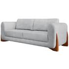 Sofa Jolie 3 Lugares 230cm Pes Boomerang Linho Boucle Ezz
