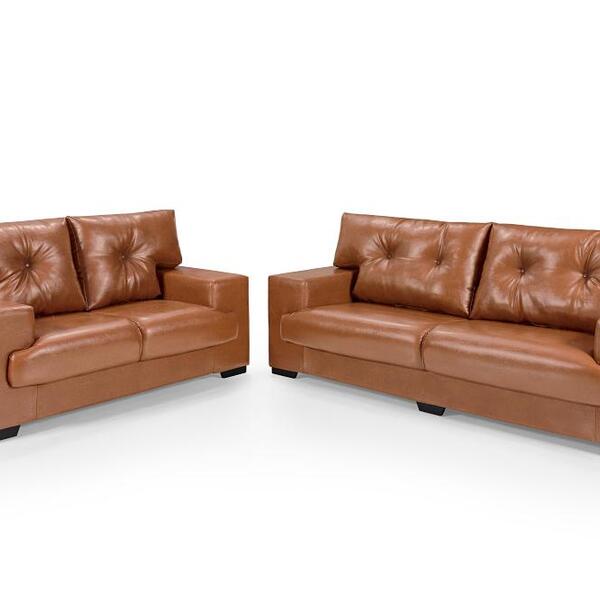 Sofá Julia Conjunto 2 E 3 Lugares Courissimo Caramelo