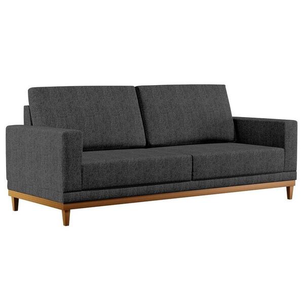 Sofá Kayrós 145cm 2 Lugares D05 Linho Chumbo - Mpozenato