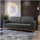 Sofá Kayrós 180cm 3 Lugares D05 Linho Chumbo - Mpozenato