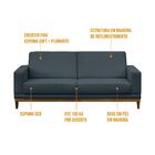 Sofá Kayrós 180cm 3 Lugares D05 Suede Azul Mpozenato