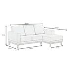 Sofá Kayrós 200cm 3 Lugares Com Chaise D05 Suede Marrom