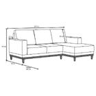 Sofá Kayrós 200cm 3 Lugares Com Chaise Esquerdo D05 Linho Chu