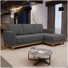 Sofá Kayrós 200cm 3 Lugares Com Chaise Esquerdo D05 Linho Chu