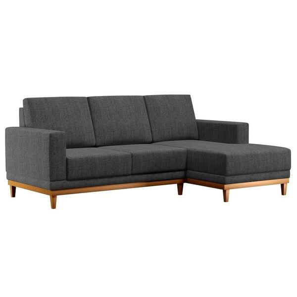Sofá Kayrós 200cm 3 Lugares Com Chaise Esquerdo D05 Linho Chu
