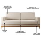 Sofá Kayrós 200cm 3 Lugares D05 Linho Bege - Mpozenato