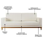 Sofá Kayrós 200cm 3 Lugares D05 Linho Cru - Mpozenato