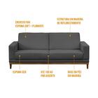 Sofá Kayrós 200cm 3 Lugares D05 Suede Cinza Mpozenato