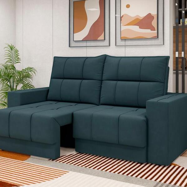 Sofá Kazan Premium 1,50m Assento Retrátil/reclinável Suede Pe