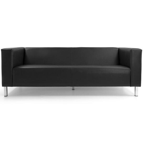 Sofá Kubo 03 Lugares 210 Cm Corano Preto