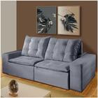 Sofá Larissa 4 Lugares Retrátil Reclinável 2.50m Suede Liso M