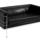 Sofá Le Corbusier Couríssimo Preto Base Aço Cromado - Ooca Mó