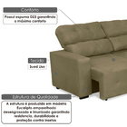 Sofá Lenny 3 Lugares 1,93m Reclinável E Retrátil Com Espuma D