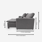 Sofá Líbano 2 Lugares 1,56 Metros Linho - 06 Grafite