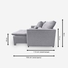 Sofá Líbano 3 Lugares 1,76 Metros Linho - 05 Cinza