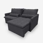 Sofá Líbano 3 Lugares 1,76 Metros Veludo - 10 Cinza Grafite