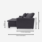 Sofá Líbano 3 Lugares 1,76 Metros Veludo - 10 Cinza Grafite