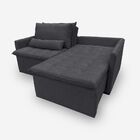 Sofá Líbano 3 Lugares 1,76 Metros Veludo - 10 Cinza Grafite