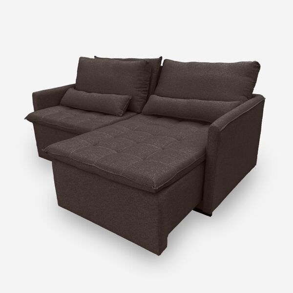 Sofá Líbano 3 Lugares 1,76 Metros Veludo - 17 Chocolate