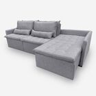 Sofá Líbano 3 Lugares 1,96 Metros Linho - 05 Cinza