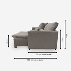 Sofá Líbano 3 Lugares 1,96 Metros Veludo - 03 Capuccino