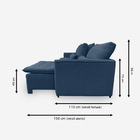 Sofá Líbano 3 Lugares 1,96 Metros Veludo - 24 Azul Marinho