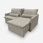 Sofá Líbano 4 Lugares 1,96 Metros Veludo - 02 Bege