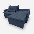 Sofá Líbano 4 Lugares 1,96 Metros Veludo - 24 Azul Marinho