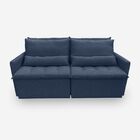 Sofá Líbano 4 Lugares 1,96 Metros Veludo - 24 Azul Marinho