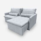 Sofá Líbano 4 Lugares 1,96 Metros Veludo - 26 Prata