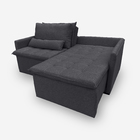 Sofá Líbano 4 Lugares 2,16 Metros Veludo - 10 Cinza Grafite